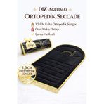 Ortopedik Namaz Seccadesi 1.5 Cm Kalın Sünger Diz Ağrıtmaz Kaymaz Taban Çantalı Lüks Seccade Siyah