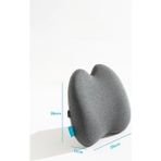 Ortopedik Visco Lüx Bel Yastığı Ofis Araba Koltuk Yastığı Bel Destek Minderi 39X39X11 cm - Gri