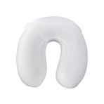 Ortopedik Visco Seyahat Yastığı, Memory Foam, Beyaz, U Şekilli, Uçak Otobüs Tren Araba için, Çıkarılabilir Yıkanabilir Kılıf