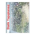 Örtücüm 45cm X 1 Metre Buzlu Statik Yapışkansız Kumlama Desenli Cam Folyo Ev Ofis Balkon Duşakabin Film F999