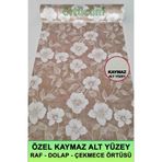 Örtücüm Dolap İçi Raf Örtüsü Buzdolabı Çekmece Çok Amaçlı Mutfak Kaymaz Kaydırmaz Pvc Bej Çiçek Desenli