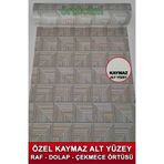 Örtücüm Kaymaz Kaydırmaz Pvc Dolap İçi Raf Örtüsü Buzdolabı Çekmece Kaymaz Çok Amaçlı Mutfak Karo Desenli