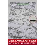 Örtücüm Mermer Beyaz Kaymaz Kaydırmaz Pvc Dolap İçi Raf Örtüsü Buzdolabı Çekmece Kaymaz Çok Amaçlı Mutfak
