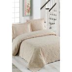 Örtüm Çift Kişilik Kapitone Yatak Örtüsü-Ivy Kapuçino - 250 x 260 cm - Renkli