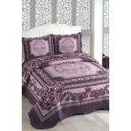 Örtüm Çift Kişilik Microfiber Kapitone Yatak Örtüsü Bella - Açık Mavi - Gri - 250 x 260 cm