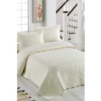 Örtüm D-YÖÇK04 Ivy Krem Çift Kişilik Microfiber Kapitone Yatak Örtüsü