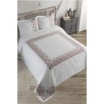 Örtüm Dantel Kahve Çift Kişilik Kapitone Yatak Örtüsü Kahve Renk - 250 x 260 cm - Renkli