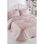 Örtüm Dolce Çift Kişilik Kapitone Yatak Örtüsü Takımı - Pudra - Pembe - 250 x 260 cm