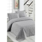 Örtüm Ivy Gri Çift Kişilik Microfiber Kapitone Yatak Örtüsü