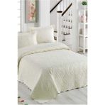 Örtüm Yatak Örtüsü Kapitone Sarmaşık Düz Renk Çift Kişilik Krem Std - 250 x 260 cm - Renkli