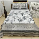 Örtüm Yatak Örtüsü Kapitoneli Çift Kişilik - 250 x 260 cm - Bej - Gri