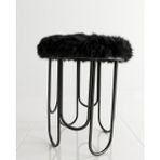 Oruç Metal Gazel Siyah Renk Metal Siyah Peluş Puf - 40x32