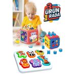oruçoyuncak Eğitici Işıklı ve Müzikli 6in1 Aktivite Küpü Neşeli Dostlar Bultak Set