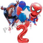 Örümcek Adam 2 Yaş Balon Set Avengers Örümcek Adam Konsept Doğum Günü Kırmızı Rakam Balon Set