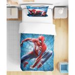 Örümcek Adam 3D Dijital Baskılı Tek Kişilik Çarşafsız Çocuk Nevresim Takımı - Mavi - 160 x 220 cm