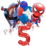 Örümcek Adam 5 Yaş Balon Set Avengers Örümcek Adam Konsept Doğum Günü Kırmızı Rakam Balon Set