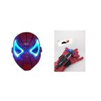Örümcek Adam Spider-man Işıklı Maske Ve Vantuz Fırlatan Eldiveni