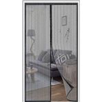 Orumrud Yükseltilmiş manyetik sinek perdesi kapı böcek ekranı 90 x 230 cm, 32 mıknatıs, böcek koruma balkon kapı sinek perdesi, delme olmadan kolay yapışkan kurulum, otomatik kapanma, siyah