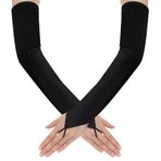 oruola Parmaksız eldiven, uzun, kolluk, parmaksız saten eldiven, balo eldiveni, kadın, uzun eldiven, saten opera eldiveni, düğün, mezuniyet balosu, dans, günlük kullanım için (siyah)