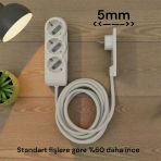 Orvı Prıme İnce Fişli Uzatma Kablosu 3’Lü 1.5 Metre Topraklı Çocuk Korumalı 3X1. 3500W Beyaz