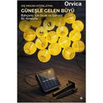 ORVİCA Güneş Enerjili Solar Led Işıklı Japon Feneri 20 Led 3 Metre 8 Mod Led Bahçe Teras Balkon Ağaç Aydınlatma