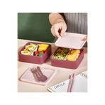 Orvila 2 Katlı Kare Lunchbox Yemek Saklama Kabı Beslenme Kutusu Seti-sporcu Öğrenci Fitness Okul Işyeri