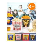 Orvila 4 Adet Popcorn Patlamış Mısır Kovası - Cips Ve Çerez Kutusu