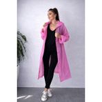 Orvila Eva Su Geçirmez Kaliteli Uzun Yağmurluk Unisex - Kadın Erkek Kapüşonlu Çıtçıtlı Standart Beden - Pembe