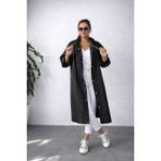 Orvila Eva Su Geçirmez Kaliteli Uzun Yağmurluk Unisex - Kadın Erkek Kapüşonlu Çıtçıtlı Standart Beden - Siyah