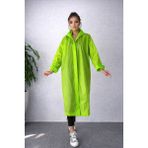 Orvila Eva Su Geçirmez Kaliteli Uzun Yağmurluk Unisex - Kadın Erkek Kapüşonlu Çıtçıtlı Standart Beden - Yeşil