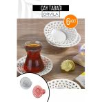 Orvila Orvila 6'Lı Çay Bardağı Altlığı Tabak Seti