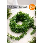 Orvila Telli Sarmaşık Yaprak Şerit Yapay Çiçek Sarmaşık Süsleme Çiçeği - 7 Metre - Yeşil
