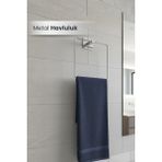 Orvila Yapışkanlı Krom Havluluk Kare Banyo Pratik Havluluk - Siyah