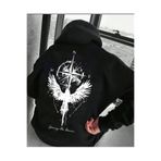 ORVIO Group Erkek hoodie kapüşonlu sweatshirt sırt baskılı oversize sokak stili rahat günlük