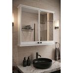 Orysa Design Banyo Dolabı, 2 Kapaklı Beyaz Lavabo Üstü Aynalı Banyo Dolabı, Çok Amaçlı Dolap