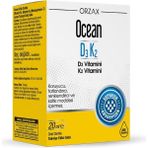 Orzax Ocean D3K2 Vitamin Damla 20 ml Takviye Edici Gıda Koruyucu Özellikli