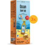 Orzax Ocean Portakal Aromalı Balık Yağı 150 ml Şurup - Portakal - 3 Adet (Toplam 450 ml)