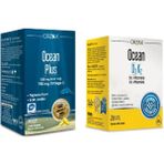 Orzax Ocean Saf Balık Yağı Ocean Plus Omega 3 1200 Mg 30 Kapsül D3 ve K2 Vitamini Damla 20 ml - Limon
