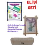O&S 3lü Elişi Etkinlik Faaliyet Seti, Halı Dokuma Tezgahı, Etamin Kaneviçe, Seramik Hamuru (Kil Çamuru)