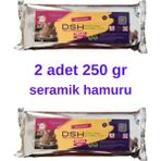 O&S Doğal Seramik Hamuru 2x 250 gr (500 Gr) Kil Çamuru, Okul Için Doğal Oyun Hamuru