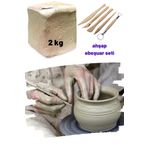 O&S Oyun ve Sanat Eğlen-Üret 2 kg Seramik Hamuru Seti, Kil Çamuru ebeşuar, oyun hamuru seti, havayla kuruyan kil çamur seramik