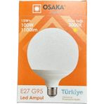 Osaka 15W (100W) 3000K (Günışığı) E27 Duylu G95 Led Glop Ampul (10 Adet)