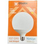 Osaka 15W (100W) 3000K (Günışığı) E27 Duylu G95 Led Glop Ampul