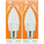 Osaka (2 Adet) Osaka 7W (50W) 6500K (Beyaz Işık) E27 Duylu (Kalın Duy) Mum LED Ampul