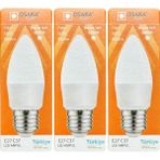 Osaka (3 Adet) Osaka 7W (50W) 6500K (Beyaz Işık) E27 Duylu (Kalın Duy) Mum LED Ampul