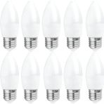 Osaka 6W Dekoratif Led Mum Ampul Buji 10'Lu Paket Beyaz Işık E27 Duylu Küçük Ampul Kalın Duy