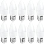 Osaka 6W Dekoratif LED Mum Ampul Buji 10'lu Paket Gün Işığı E27 Duylu Küçük Ampul Kalın Duy - 1 - 10 W