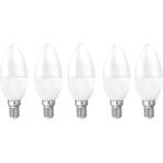 Osaka 6W Dekoratif LED Mum Ampul Buji 5'li Paket Beyaz Işık E14 Avize Lambası Ince Duy Küçük Ampul - 1 - 10 W