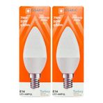 Osaka 7W (50W) Sarı Işık (3000K) E14 Duylu Led Mum Ampul, 2 Adet