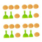 OSALADI 4 Set Dokulu Sünger Yansıtıcı Kolye Musluk Mini Monitör Mini Ev Ev Beyaz Tahta Belge Elastik Boyun Askısı Boyun Askısı Yelek Kare Adaptör Boyama İçin Süngerler